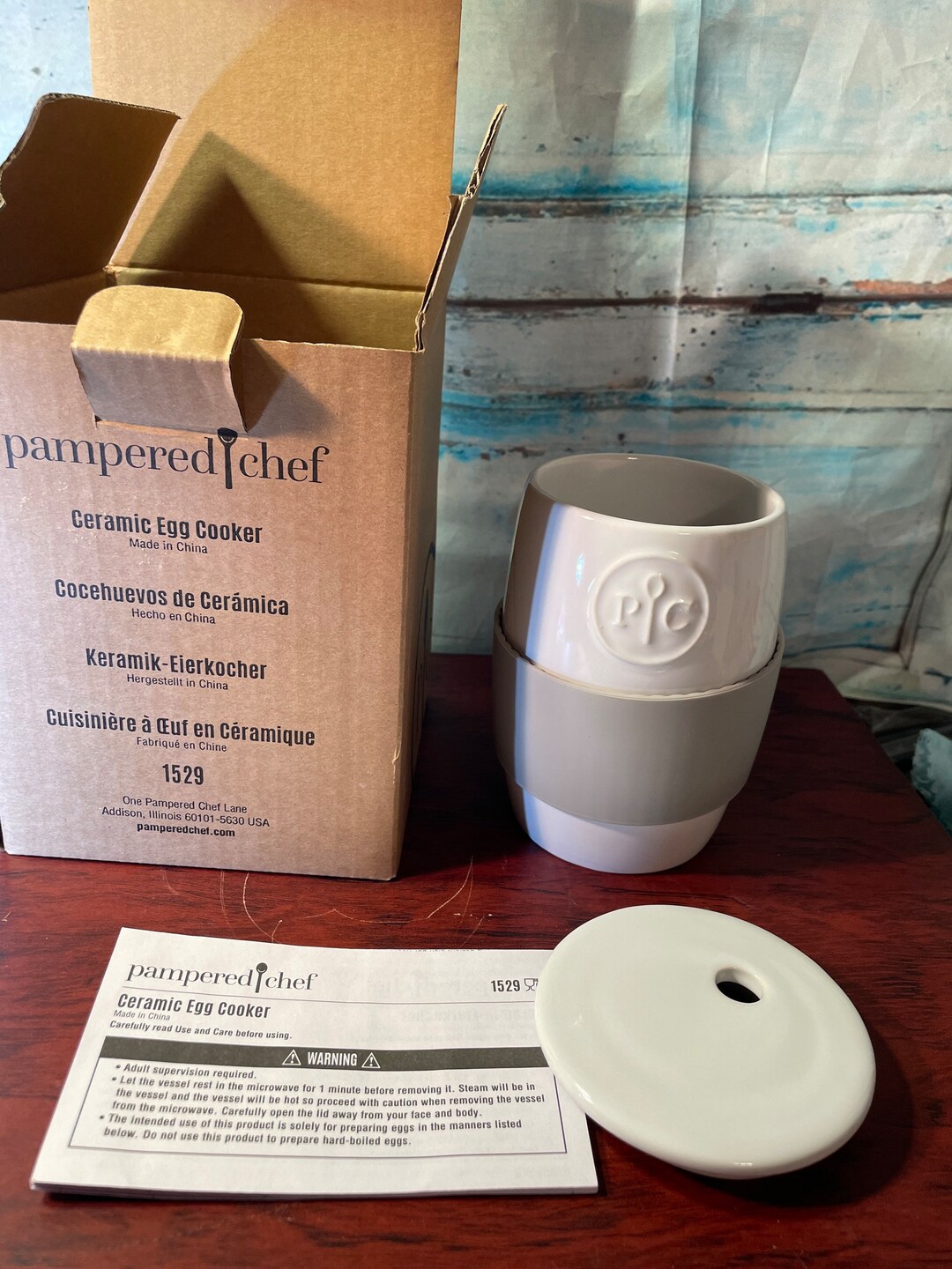 Pampered Chef Ceramic Egg Cooker NEW in Original Box Etsy