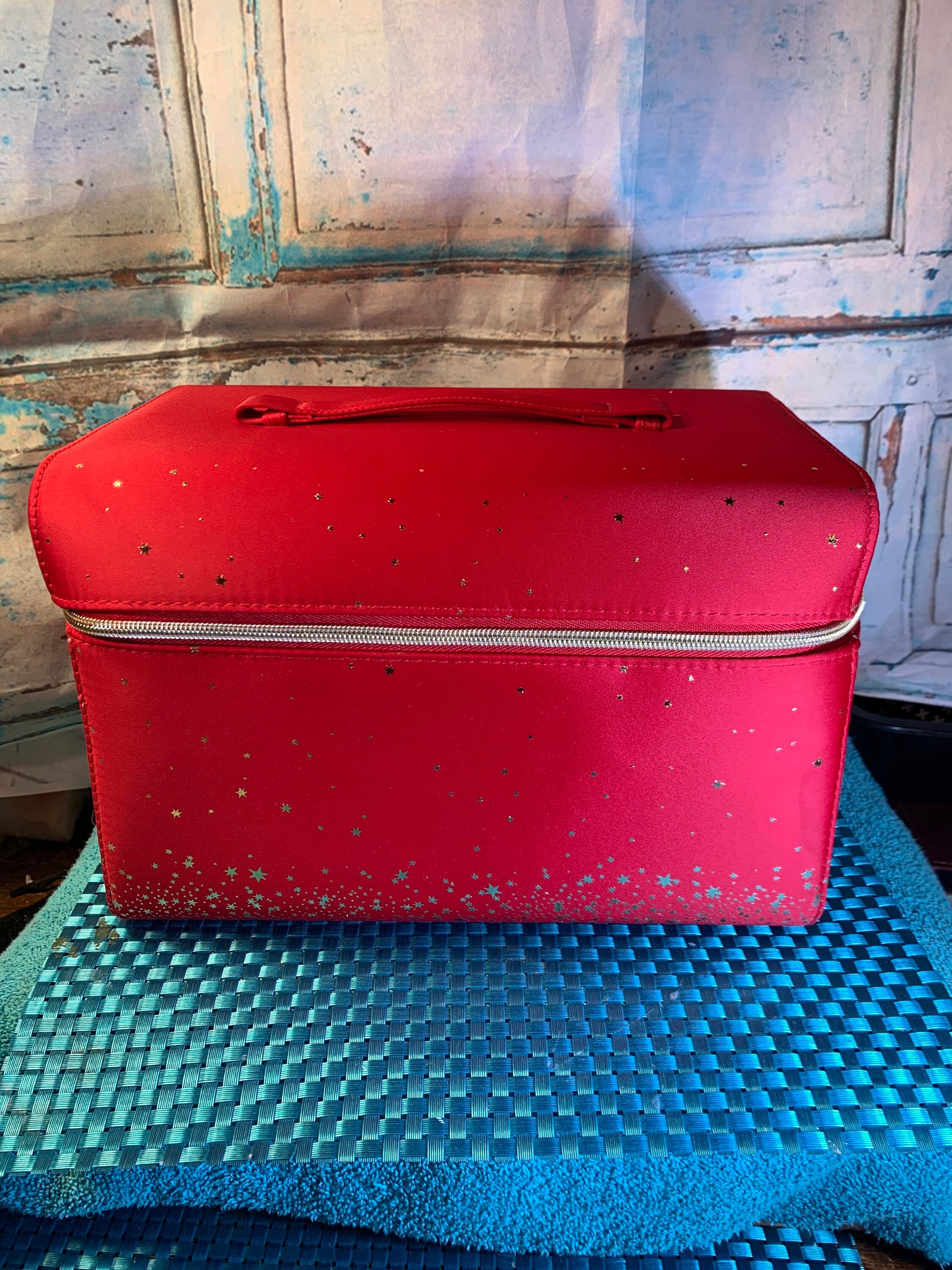 Large Estee Lauder Toiletry Travel Bag Red Zipper Travel - Etsy