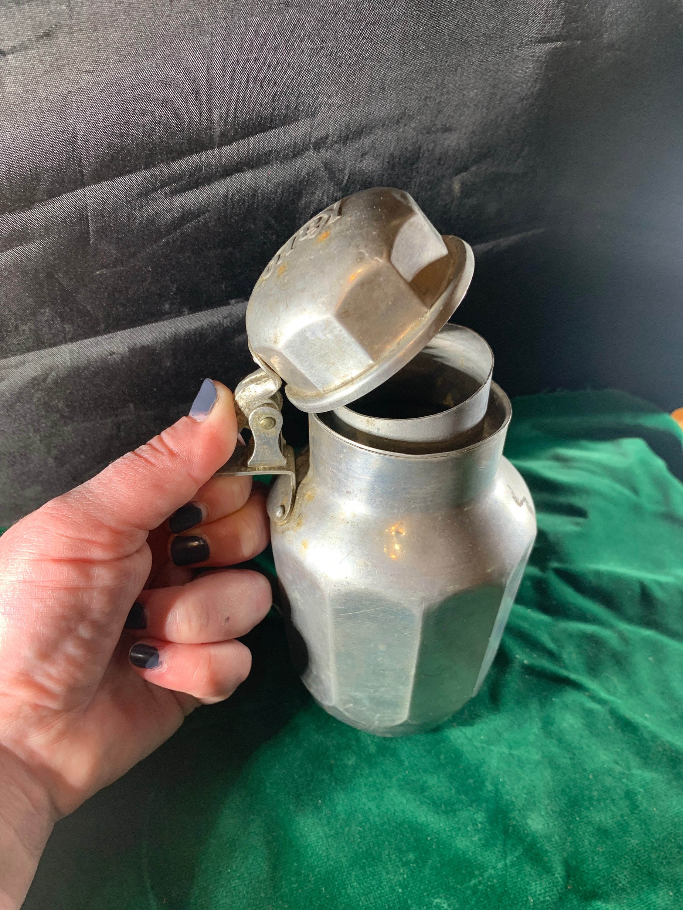 金属製の入れ物 菓子器 民国　中国　古玩 Vintage Antique Metal Karo Syrup Canister Tin Syrup