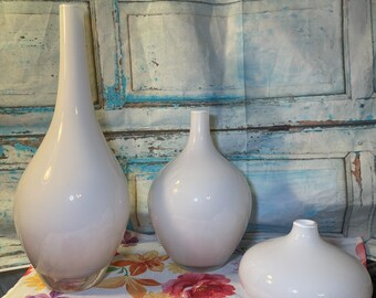 IKEA Retired Salong White Blown Vases Several Sizes. NEW Vyduvnoe Glass Vases Made by Master Glassmith. Modern Vases Your Choice!