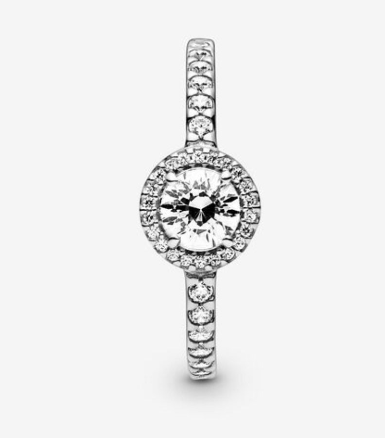 Pandora Classic Sparkling Halo Ring NEW With Cubic Zirconia