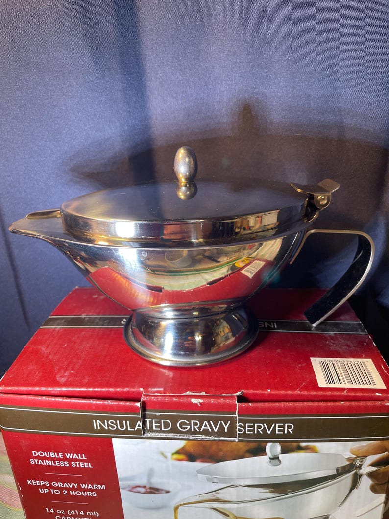 Vintage Gravy Boats White Ceramic or Stainless Insulated Gravy Boat Your Choice!! Silver