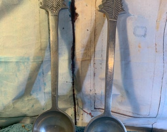 Pewter Christmas Serving Utensil Set Spoon and Spork Vintage Set Made in India EXCELLENT Condition! Rare Set!