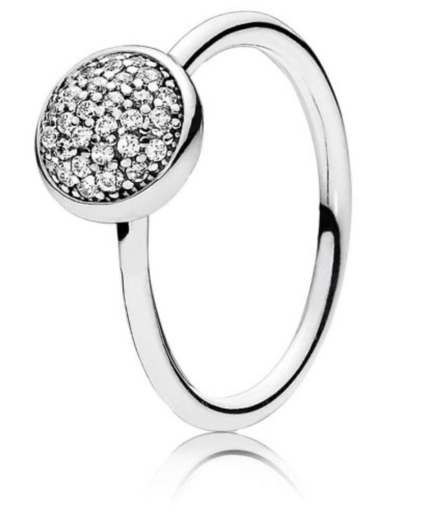 Pandora Dazzling Droplet Ring NEW With Cubic Zirconia in Sterling