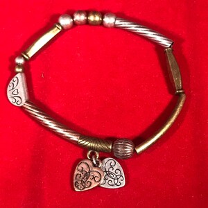 Stretchy Brass, Copper and Silver Bracelets