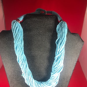 Hand made 38 strand turquoise beaded necklace