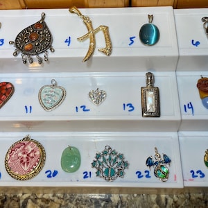 Vintage Pendants: Cross, Figa Hand, Swan, Iris Cloisonné & More