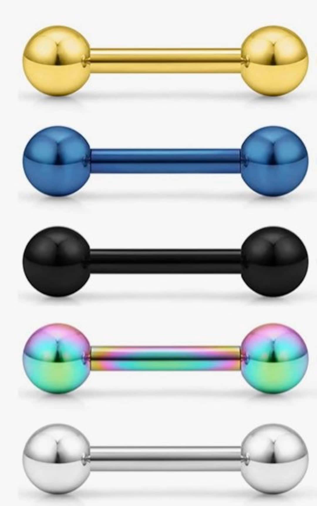 Color Barbell Surgical Steel Colored Barbell 18 Gauge Multiple Colors .25” & .50” NEW ...