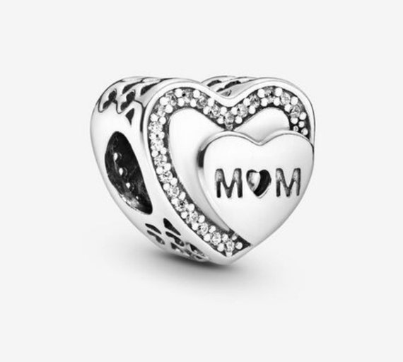 Pandora Sparkling Mom Heart Charm NEW 