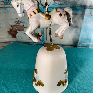 Porcelain Vintage Carousel Horse Figurine in Excellent Condition!