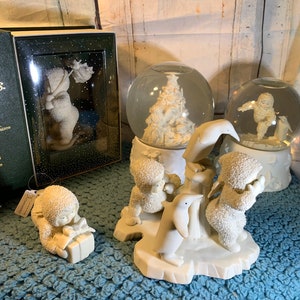 Christmas Collectible Snow Babies- Department 56 Vintage Porcelain Snow Babies and Snow Globes Your Choice in Excellent Condition!