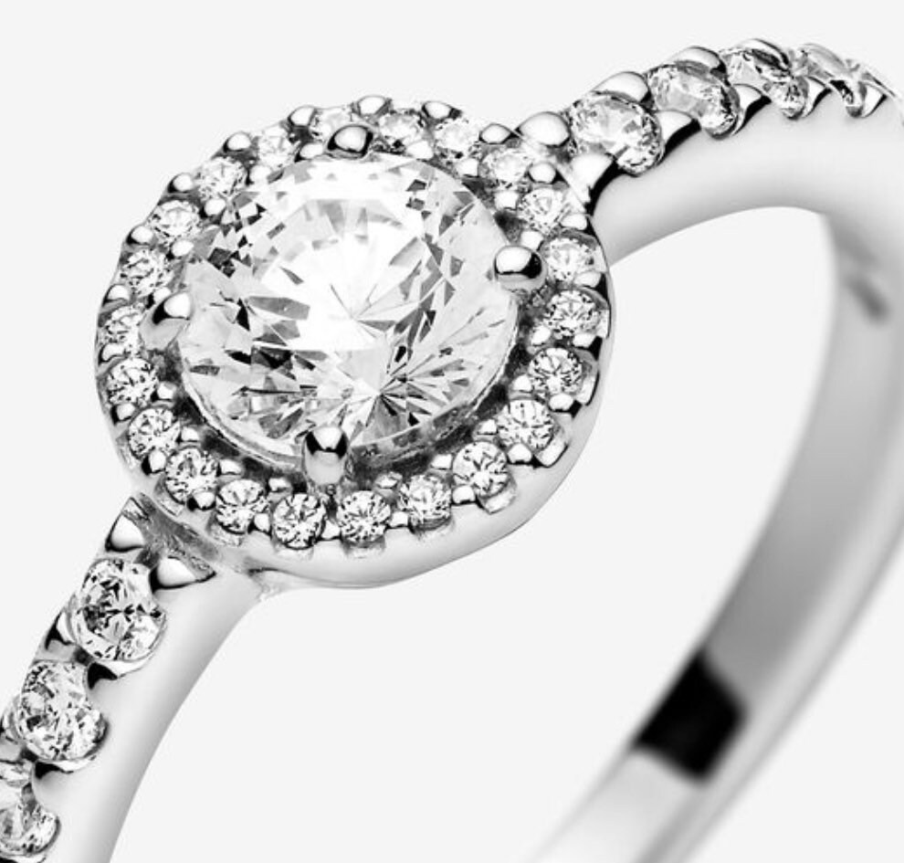 Pandora Classic Sparkling Halo Ring NEW With Cubic Zirconia