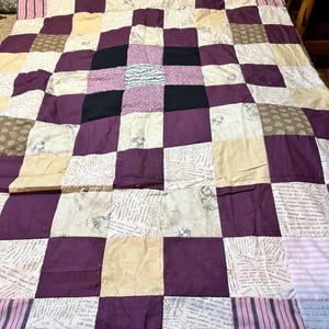 Mantas cuadradas estilo abuela, vintage, hechas a mano, con patchwork. Todas reversibles. Misma costurera. Todas de 67" x 46". Elige tus mantas estilo cottage core.