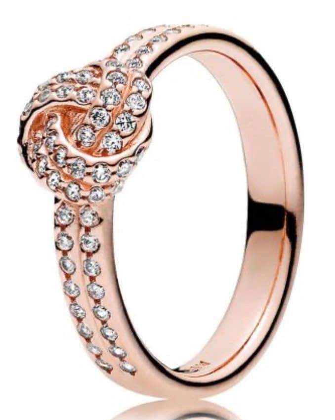 Rose gold knot ring pandora best sale