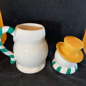 Vintage Christmas Snowman Mug with Lid: Holiday Decor image 6