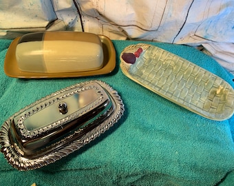 Beurriers vintage : céramique, métal et verre - Votre choix