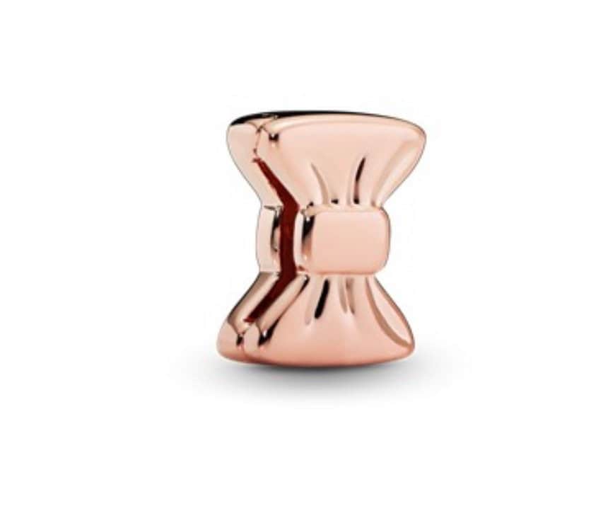 Pandora bow charm rose gold sale