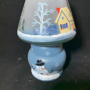 Fine Ceramic Hand Painted Christmas Tea Light Vintage NEW in Original Box!!!