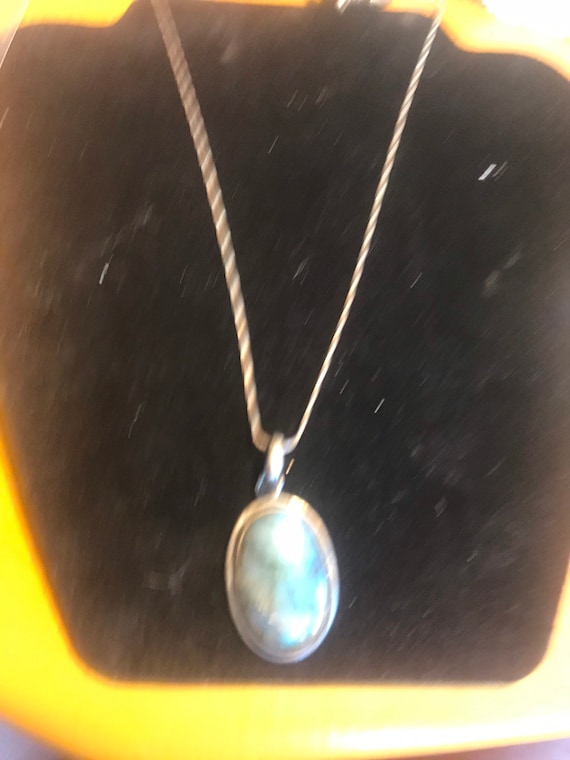 Labradorite and sterling silver pendant necklace - image 1