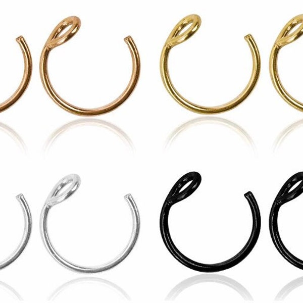 Fake Nose Ring Hoop Septum or Lip Several Colors NEW