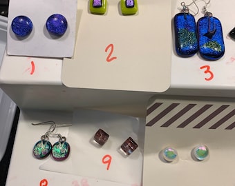 Hand Blown Glass Earrings Many Colors to Choose From! NEW One of a Kind Earrings!! Stunning Dichromatic Glass