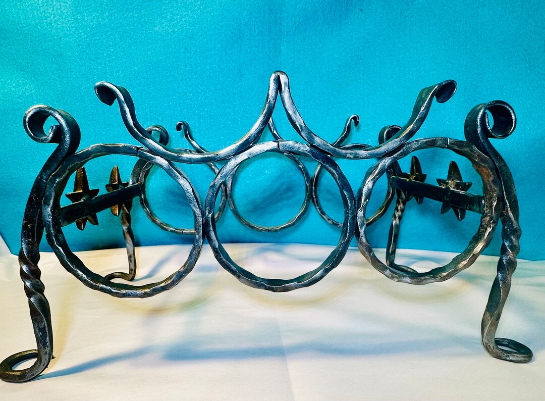 Wrought Iron Wine Rack One of a Kind Hand Forged - Etsy