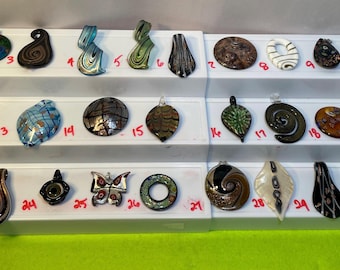Hand Blown Glass Pendant: Floral, Butterfly, Ocean Theme