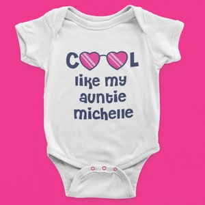 Aunt Name Personalized Onesie® - Custom Cool Aunt Name Baby Onesie® - Funny Design Baby Bodysuit - Baby Shower Gift - Customized BabyOnesie®