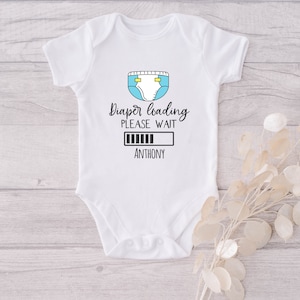 Funny Baby Diaper Personalized Name Baby Onesie® - Custom Name Onesie® - Cute Baby Sayings - Funny Quotes Onesie - Baby Sayings Bodysuit