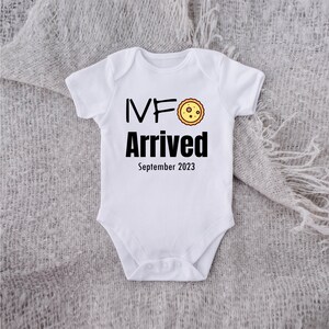 IVF Arrived Personalized Onesie® - Custom Baby Shower Gift Onesie® - Newborn Customized Baby Onesie® - Pregnancy Announcement Baby Bodysuit