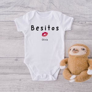 Besitos Personalized Baby Onesie® - Custom Baby Shower Gift Onesie® - Newborn Customized Baby Onesie® - Cute Gender Neutral  Baby Bodysuit