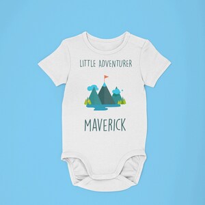 Little Baby Adventurer Baby Onesie® - Personalized Baby Name Adventurer Baby Clothes - Custom Baby Name Onesie® - Funny Custom Baby Bodysuit