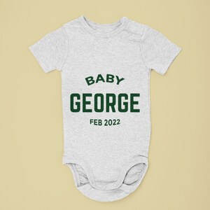 Personalized Last Name Announcement Baby Onesie®- Pregnancy Announcement Baby Onesie® - Modern Announcement Onesie® - Cute Baby Name Onesie®