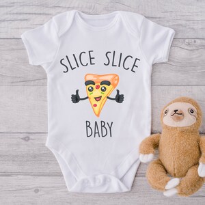 Pizza Slice Baby Onesie® - Ice Ice Baby Slice Pizza Bodysuit - Funny Pizza Design Baby Outfit - Cute Baby Shower or Birthday Gift Bodysuit