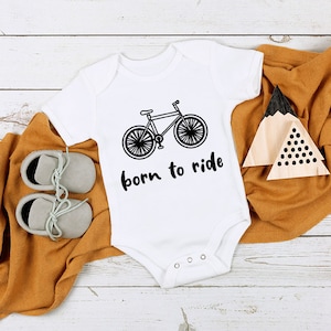 Born To Ride Baby Onesie® - Rider Baby Outfit - Cute Cyclist Baby Onesie® - Cute Bicycle Baby Bodysuit - Baby Shower Gift - Cute Baby Outfit