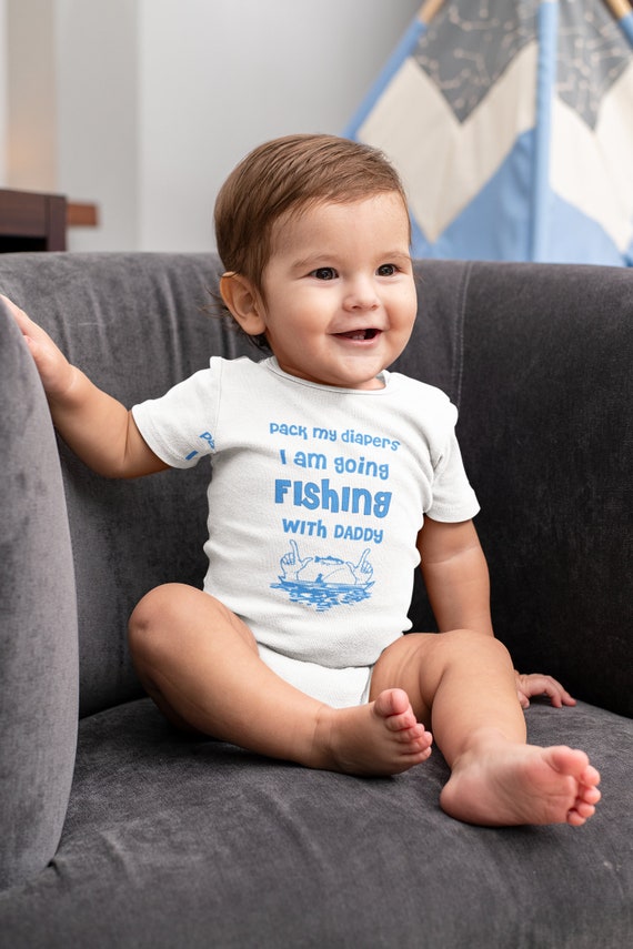 Daddy's Fishing Buddy Baby Onesie® Funny Fishing Text Design Baby
