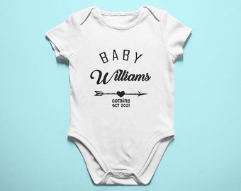 Gift for Nephew/Niece - Baby Announcement Onesie® - Personalized Last Name Baby Clothes - Pregnancy Announcement Baby Clothes - Baby Onesie®