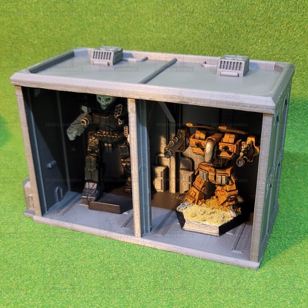 Mech Bay - Field Base - Terrain de Wargaming STL imprimable (Battletech-Robotech-Epic Warhammer 40k)