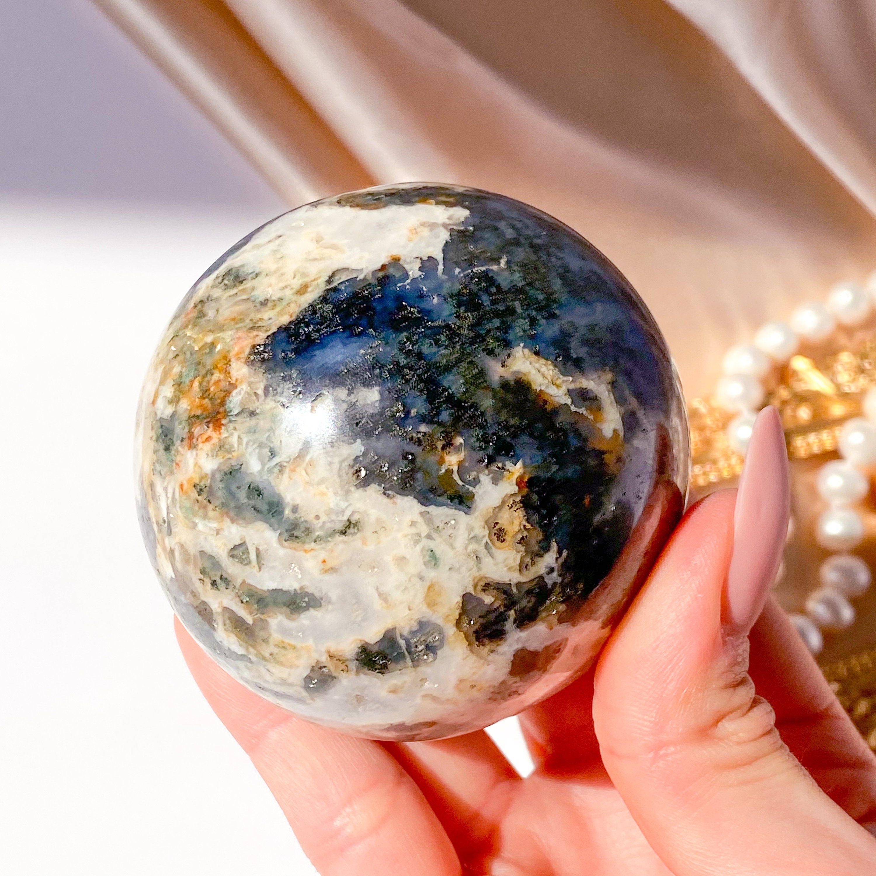 DRUZY MOSS AGATE Sphere Druzy Agate Sphere Druzy Quartz Sphere | Etsy