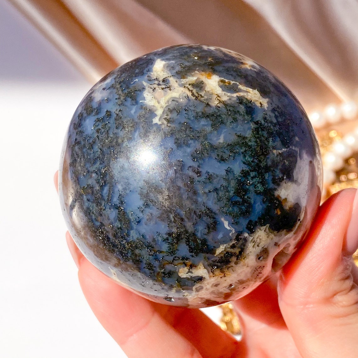 DRUZY MOSS AGATE Sphere Druzy Agate Sphere Druzy Quartz Sphere | Etsy