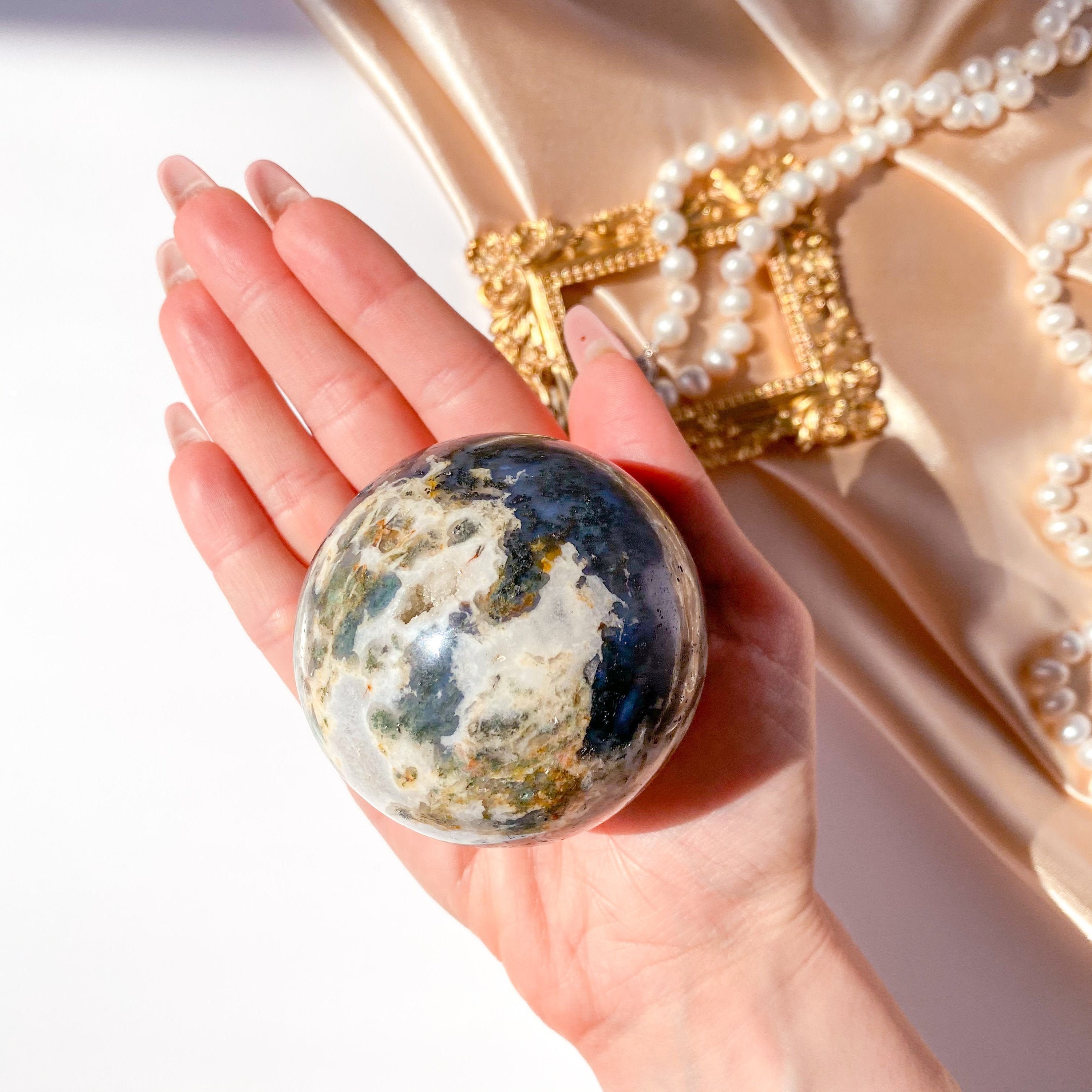 DRUZY MOSS AGATE Sphere Druzy Agate Sphere Druzy Quartz Sphere | Etsy