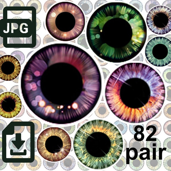 82 pair of fantasy sparkling jpg eye chips for Blythe  DIY, eye printable for Blythe, 14 mm digital doll eyes jpg eyes for doll 210x297