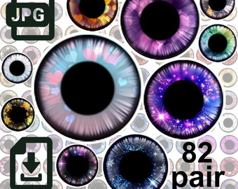12mm Pullip Printable Eye Chips PDF Natural Eyes Part 1 Theme - Etsy Norway