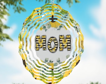 Mom sunflower Wind Spinner, Mothers Day Gift Flower Wind Sun Catcher, Gardener Gift, Garden Lover Gift