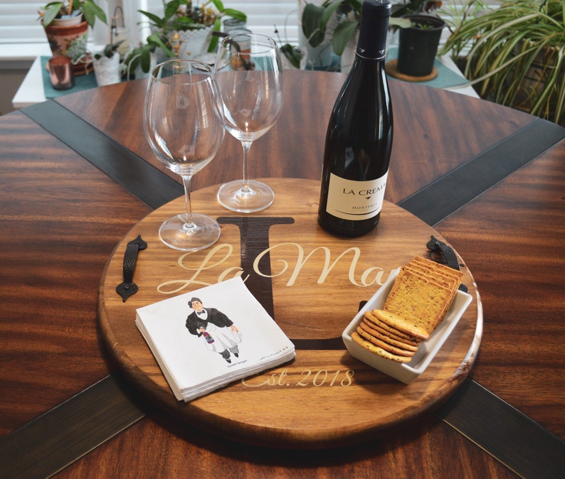 Personalized Custom Lazy Susan Turntable Serving Tray Etsy