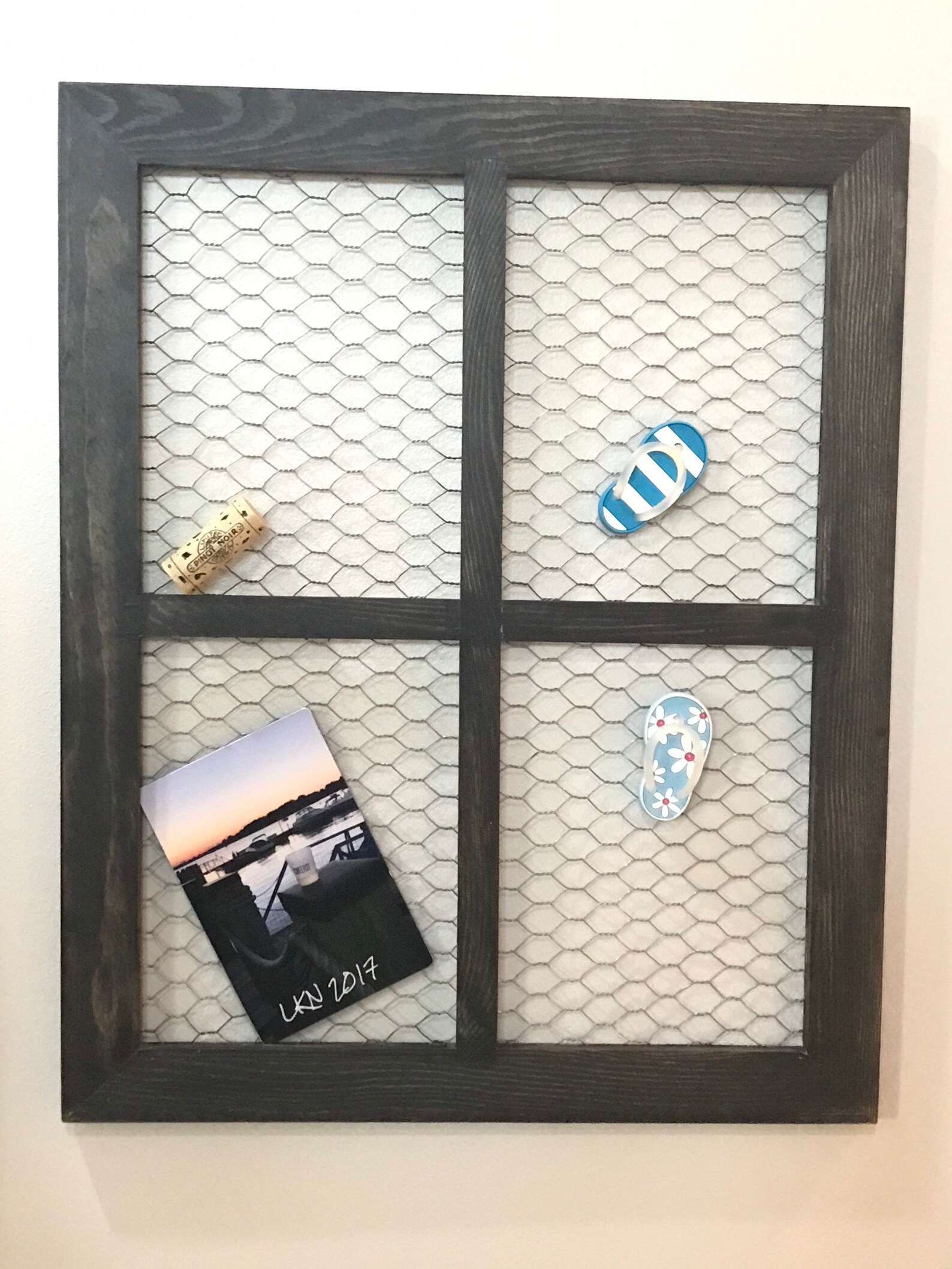 Window Frame Chicken Wire Decor Farmhouse Wall Decor Etsy