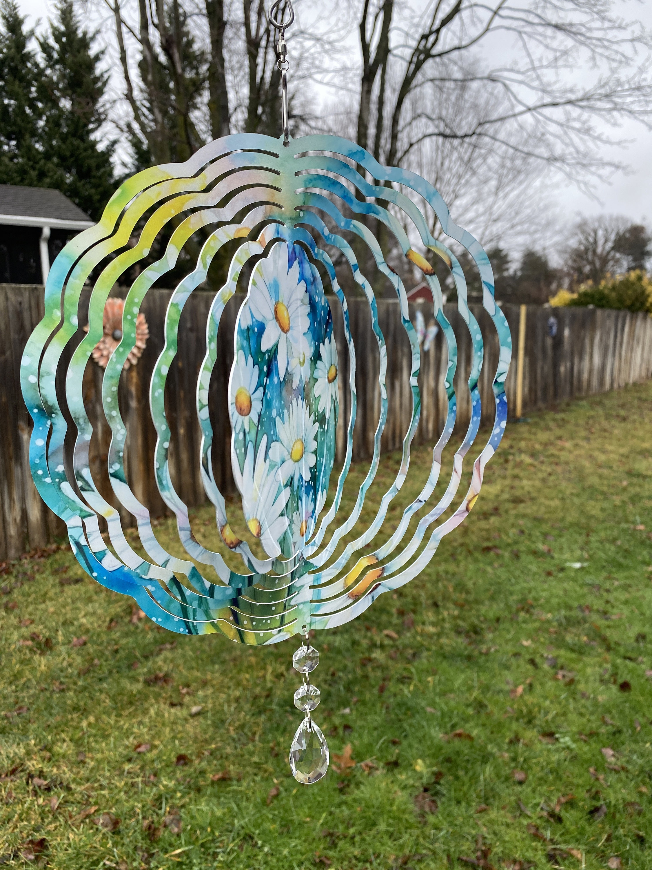 Daisy Wind Spinner, Hanging Bright Colored Summer Flower Wind Sun ...