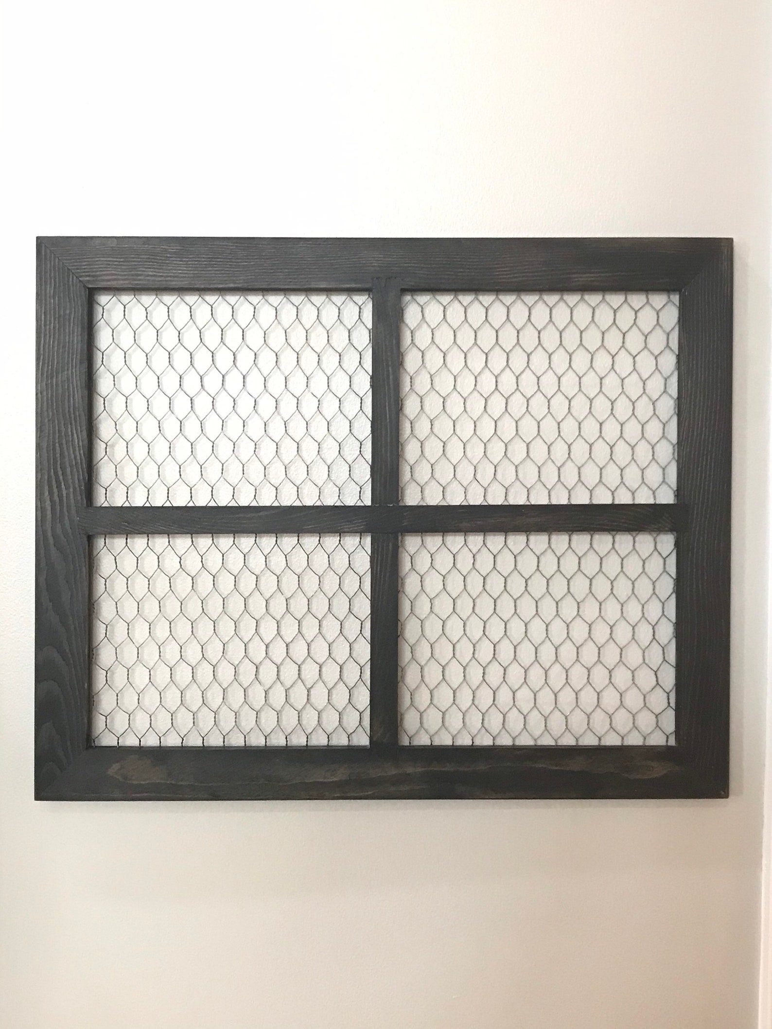 Window Frame Chicken Wire Decor Farmhouse Wall Decor Etsy