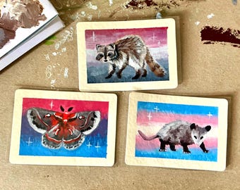 Pride - Hand Painted Mini Animal Portraits - Acrylic/Gouache Painting