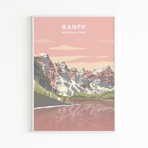 Banff Poster / Print National Park Sunset